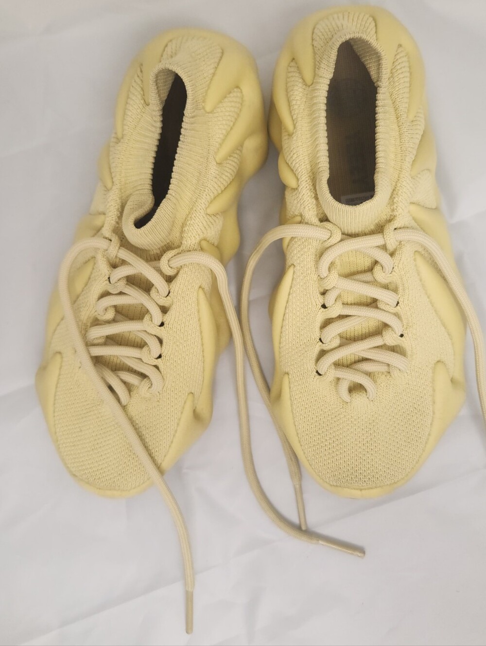 Adidas Yeezy 450 Sulfur Cream Yellow Mesh Athletic Sneakers - Picture 7 of 11